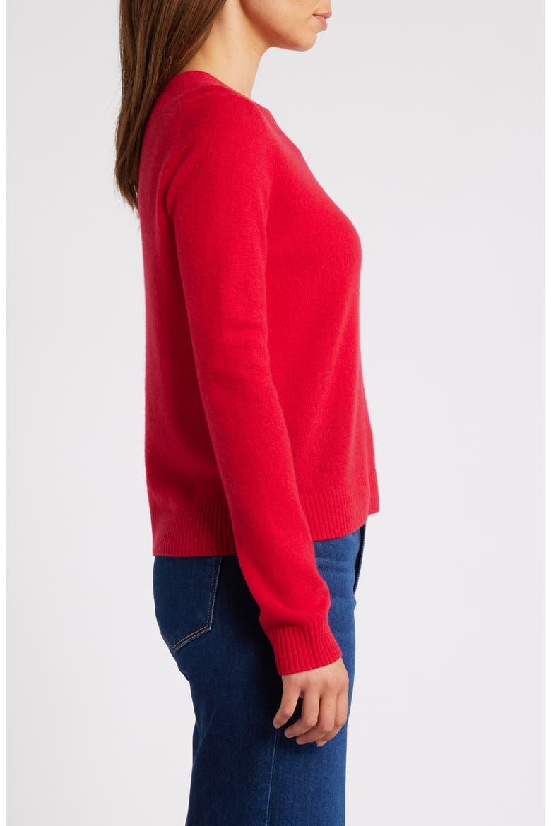 Cashmere Crewneck Sweater, Alternate, color, RED LYCHEE