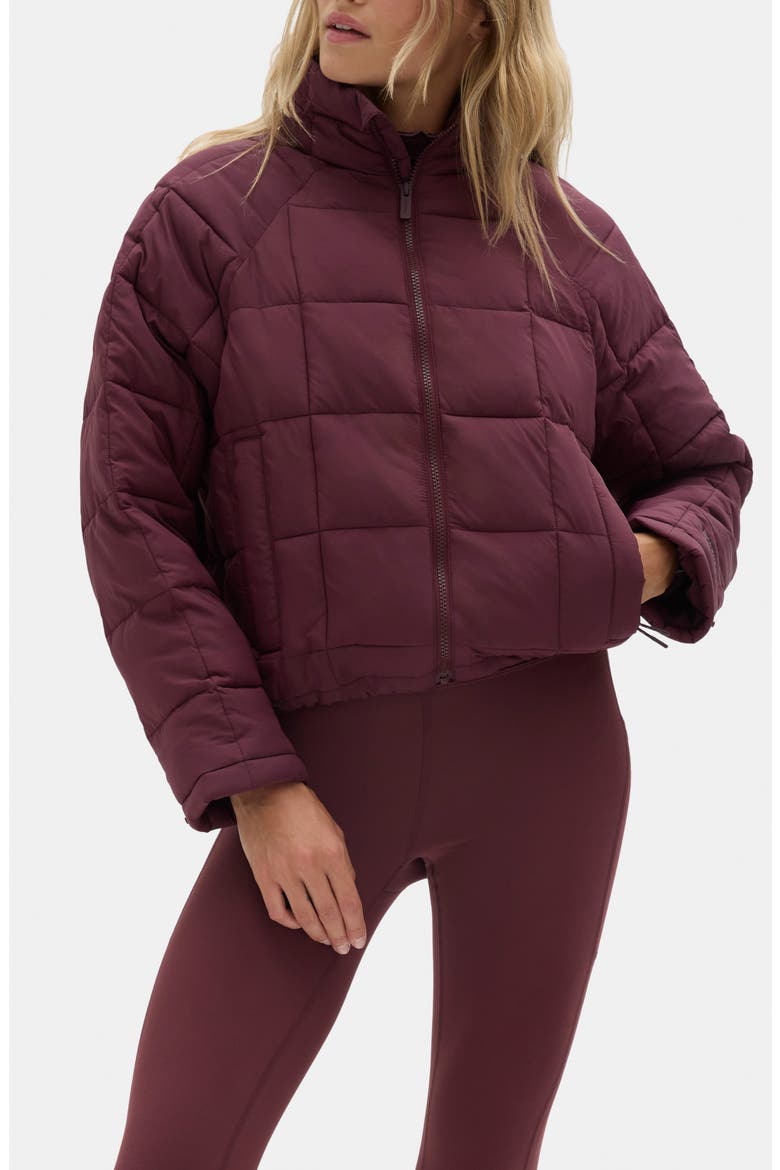 Nellie Packable Puffer Jacket, Main, color, GLAZED CHERRY