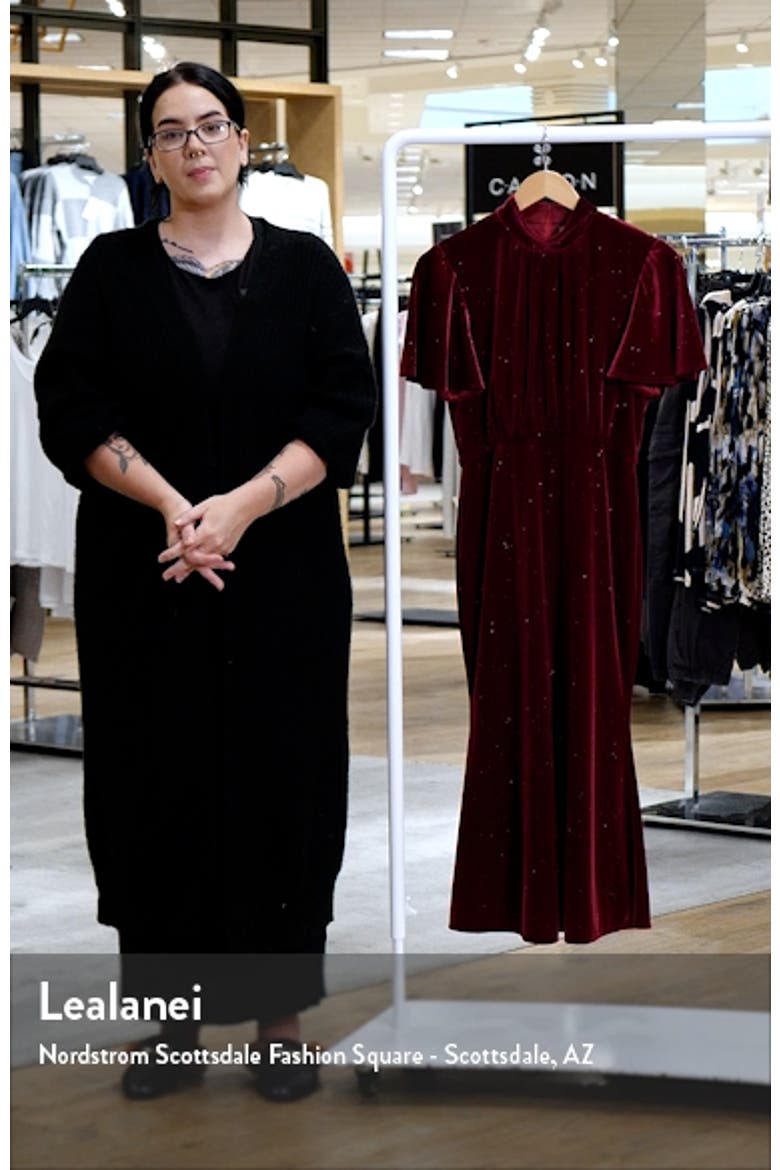 Sparkle Detail Velvet Midi Dress video