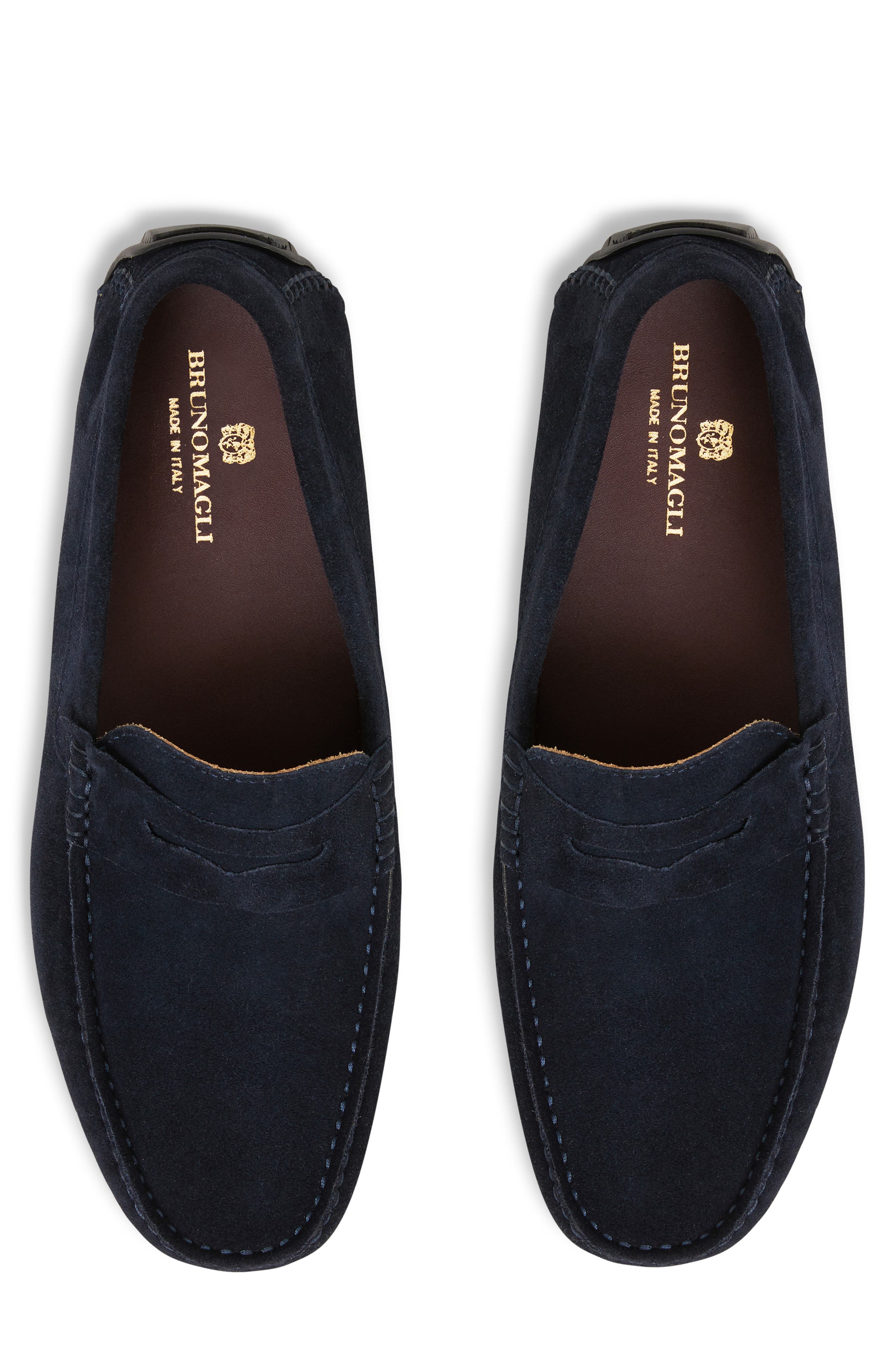 Bruno Magli Xane Driving Penny Loafer, Alternate, color, Navy Suede