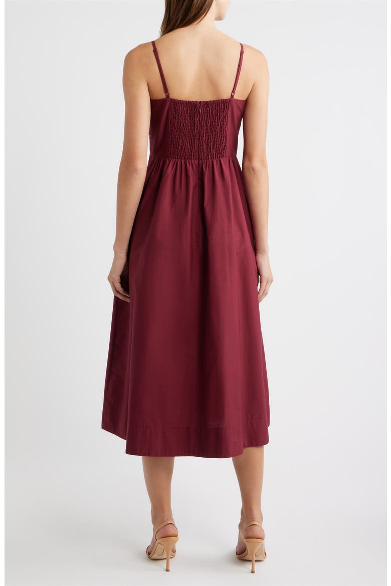 Sleeveless Poplin Midi Dress, Alternate, color, MULBERRY