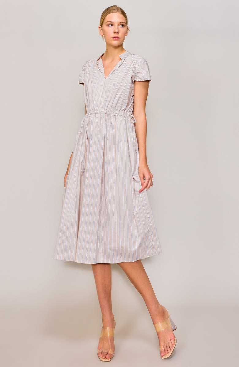 Stripe Poplin Midi Dress