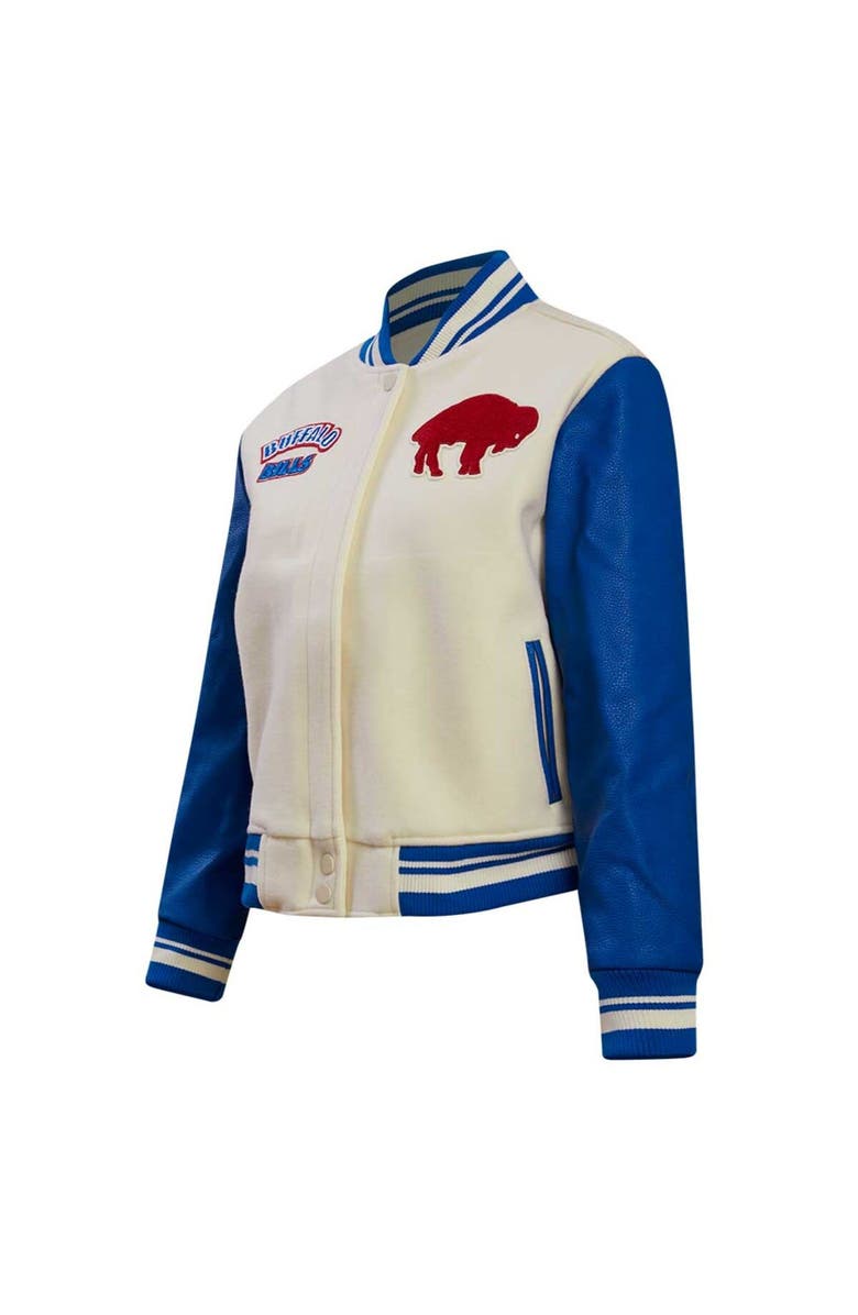 PRO STANDARD Women's Pro Standard  Cream Buffalo Bills Retro Classic Vintage Full-Zip Varsity Jacket, Alternate, color, 