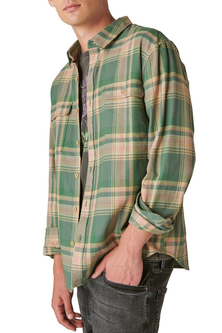 Plaid Twill Utility Shirt, Alternate, color, GREEN PLAID