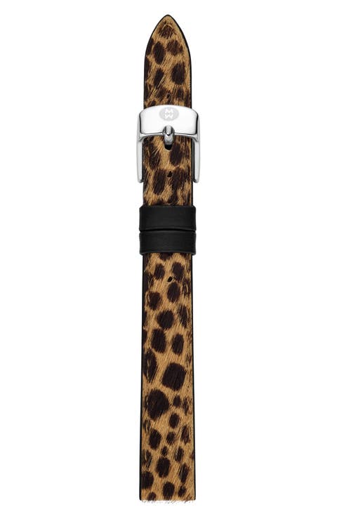 12mm Leopard Print Genuine Calf Hair Watch Band