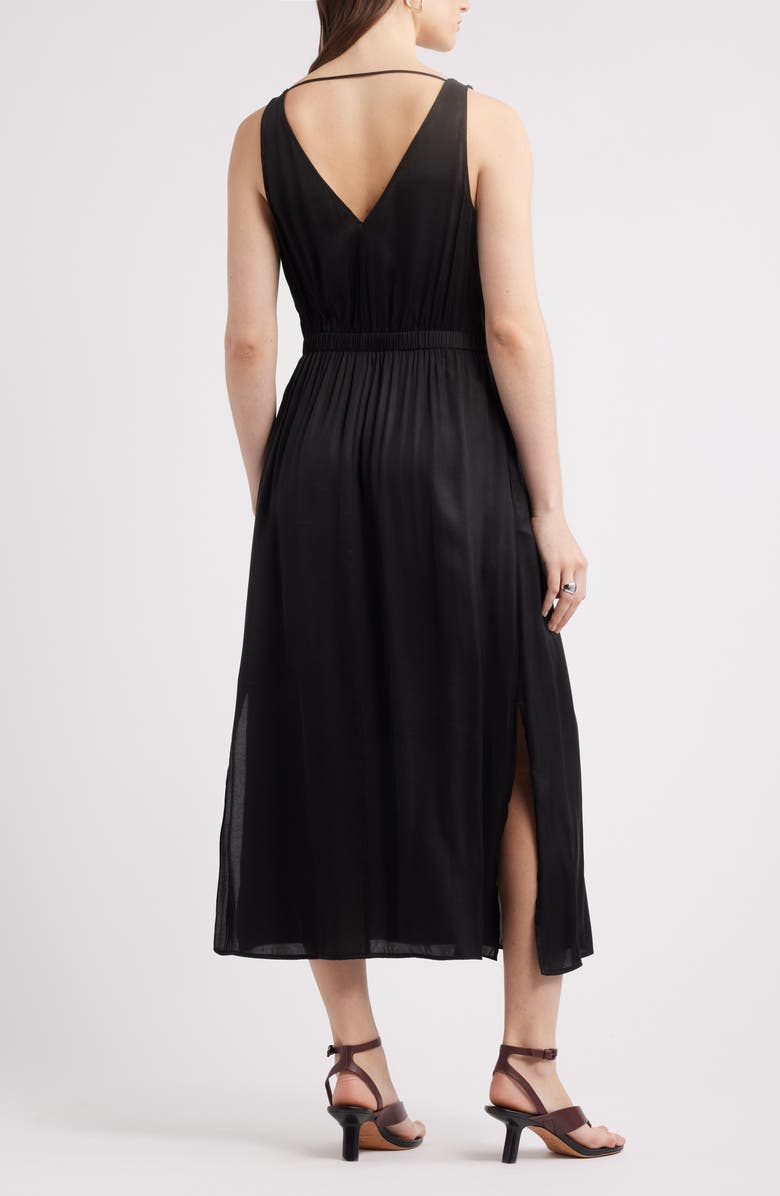 Nordstrom Sleeveless Midi Dress, Alternate, color, Black