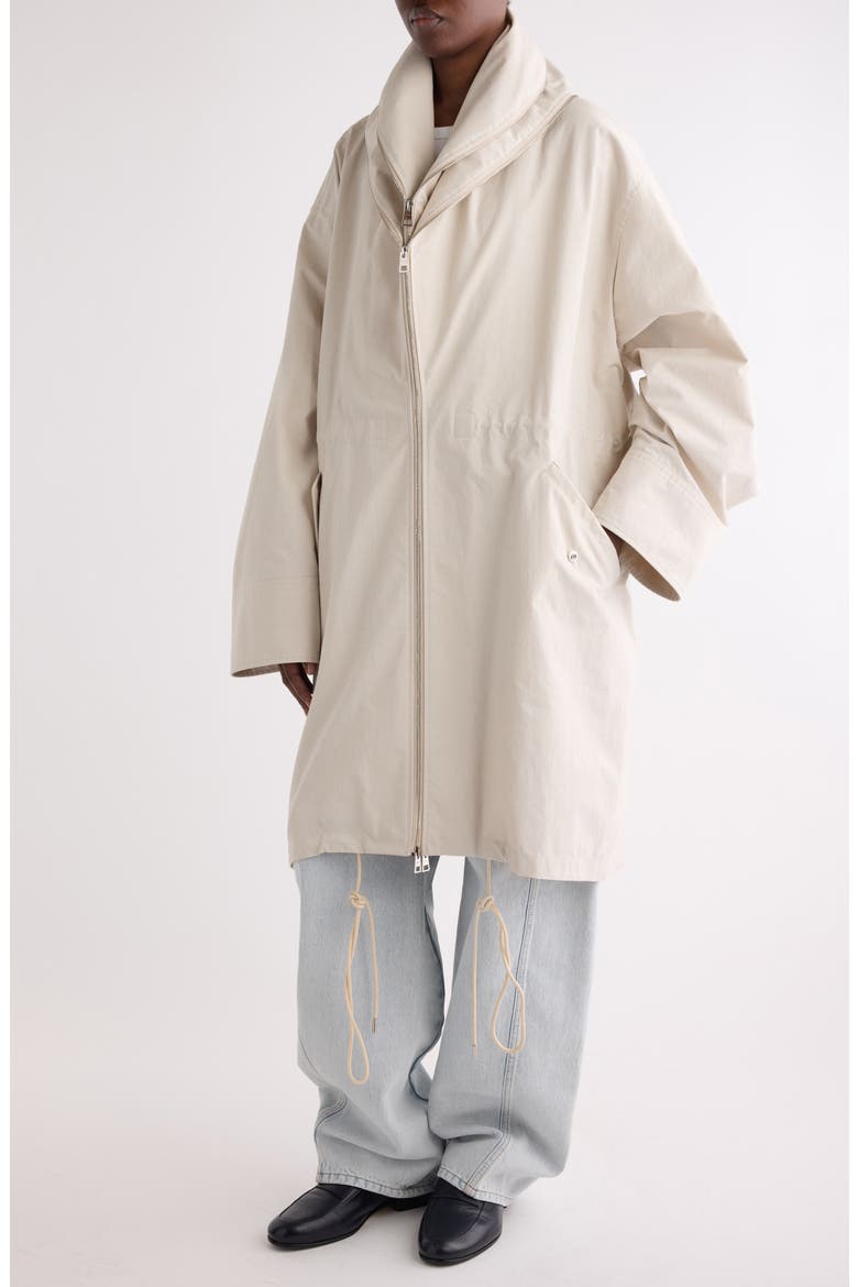 Cotton & Nylon Double Zip Parka, Alternate, color, LIGHT BEIGE