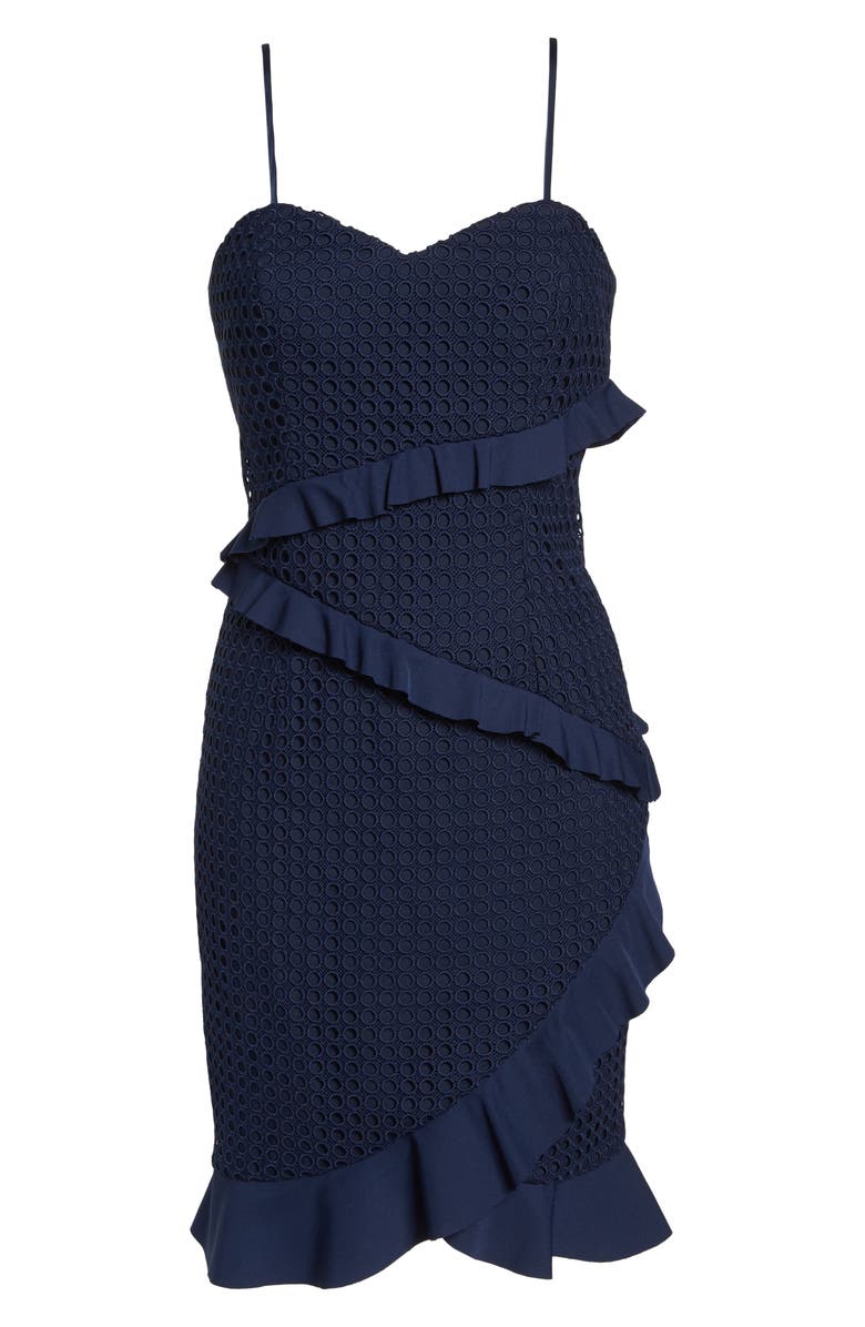 Bardot Fae Ruffle & Lace Dress, Alternate, color, 