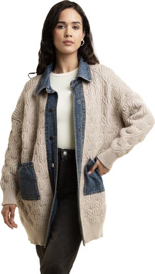 Mixed Media Longline Jacket