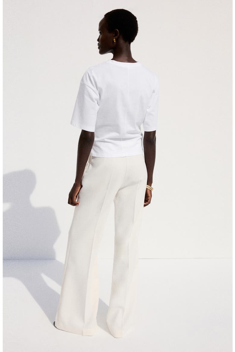Ruched Side Cotton T-Shirt, Alternate, color, WHITE
