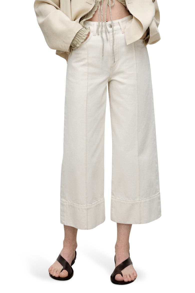 Seamed Crop Wide Leg Jeans, Main, color, ECRU