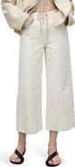 MANGO Seamed Crop Wide Leg Jeans