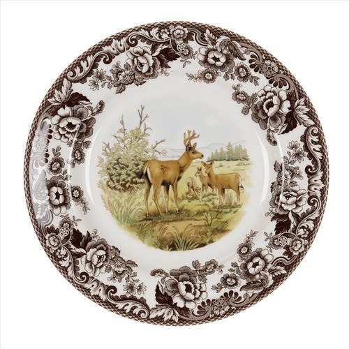 Spode Woodland American Wildlife 10.5" Dinner Plate In Mule Deer