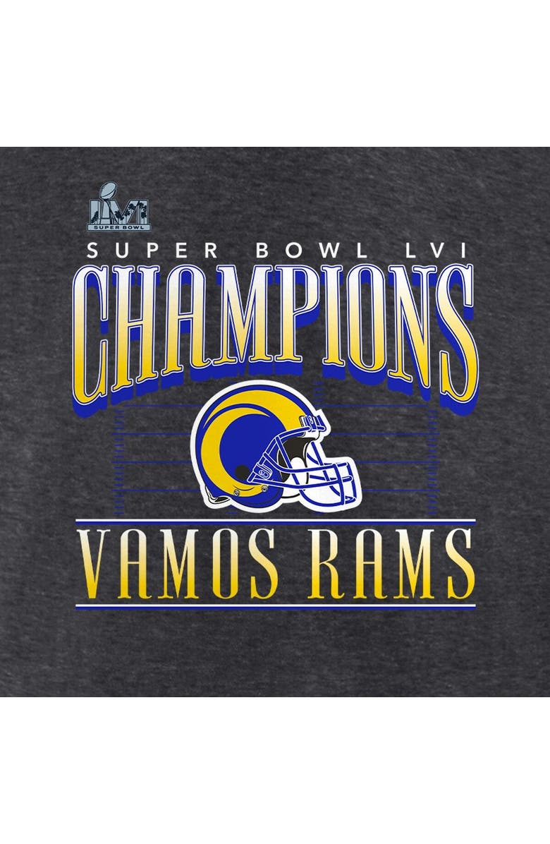 FANATICS Men's Fanatics Branded Heathered Charcoal Los Angeles Rams Super Bowl LVI Champions Hometown Game Plan T-Shirt, Alternate, color, 