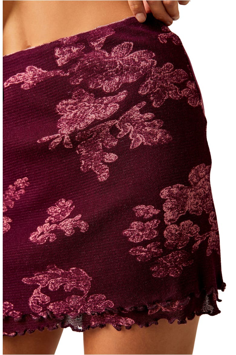 Poppy Floral Cotton Mesh Miniskirt, Alternate, color, BERRY COMBO