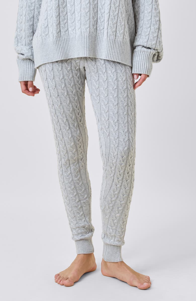 Papinelle Cable Knit Pajama Pants, Main, color, Grey