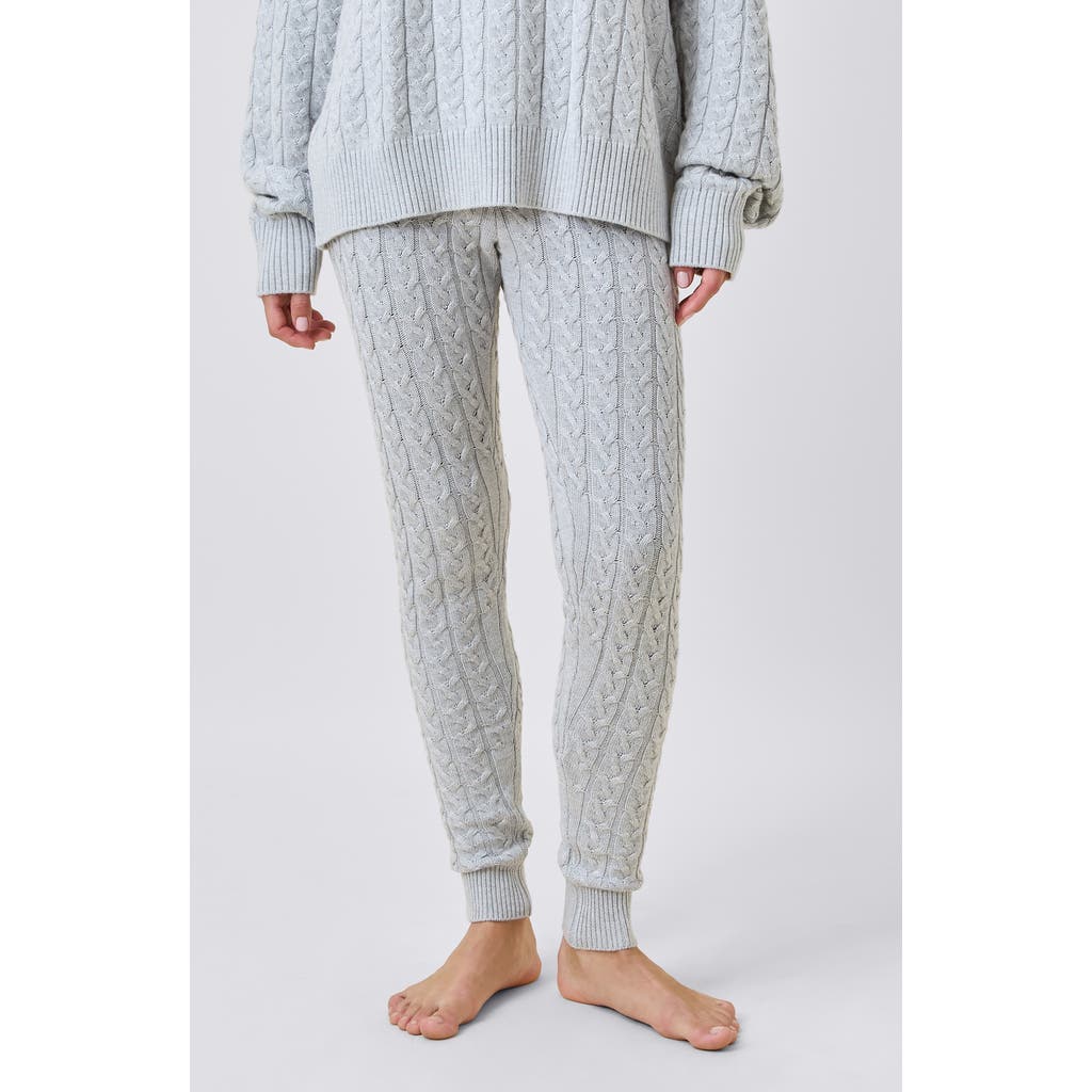 Papinelle Cosy Cable Cotton Cashmere Legging In Gray