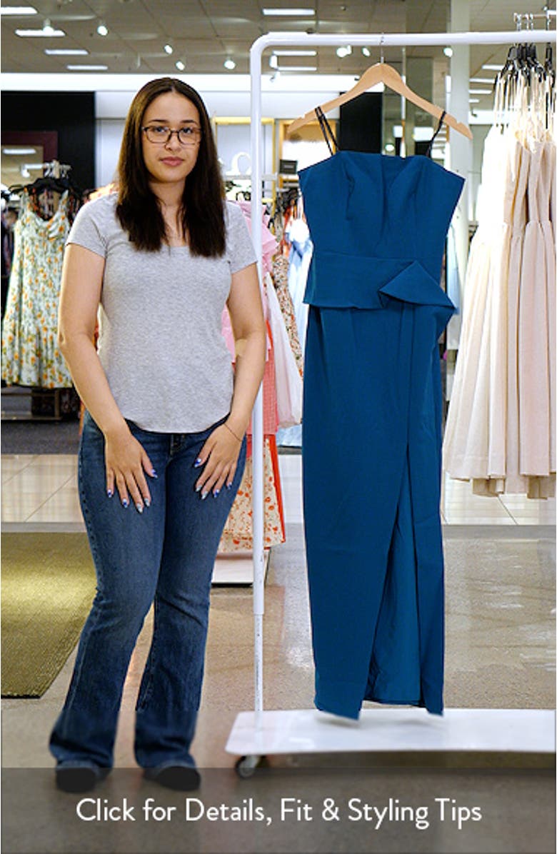 Laguna Ruffle Detail Strapless Gown, sales video thumbnail