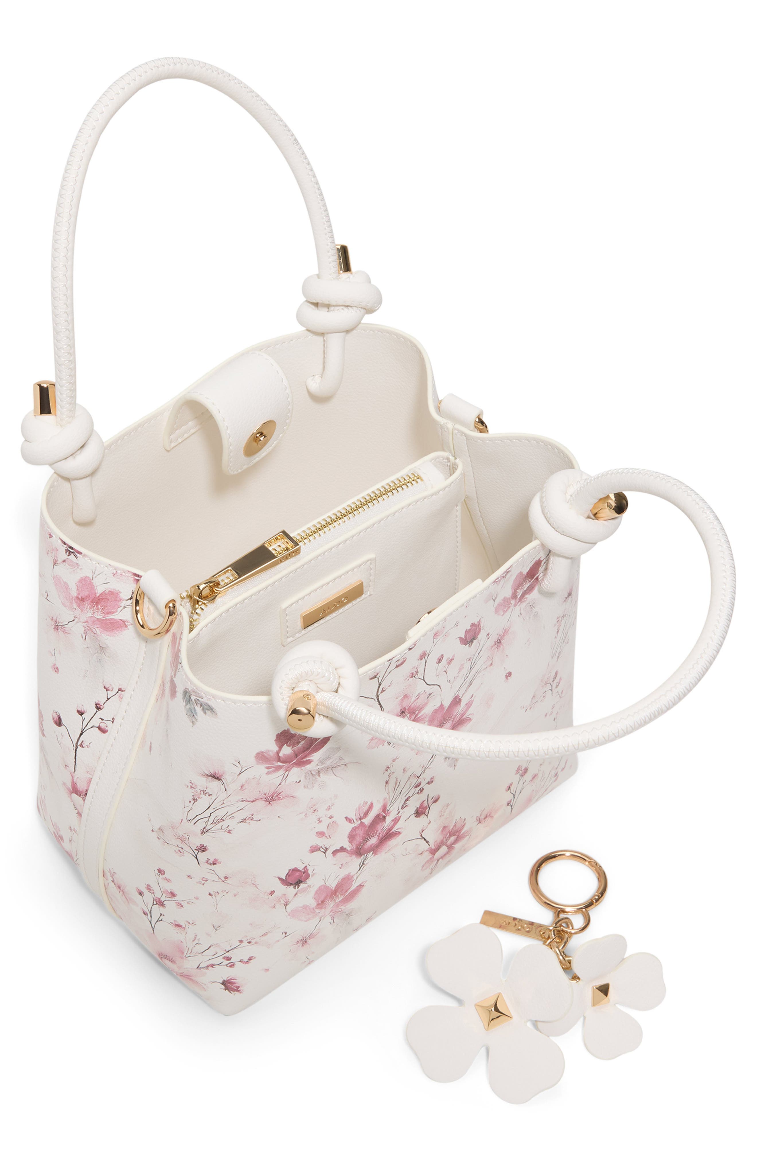 ALDO Evililyaa Faux Leather Satchel, Alternate, color, White/Multi