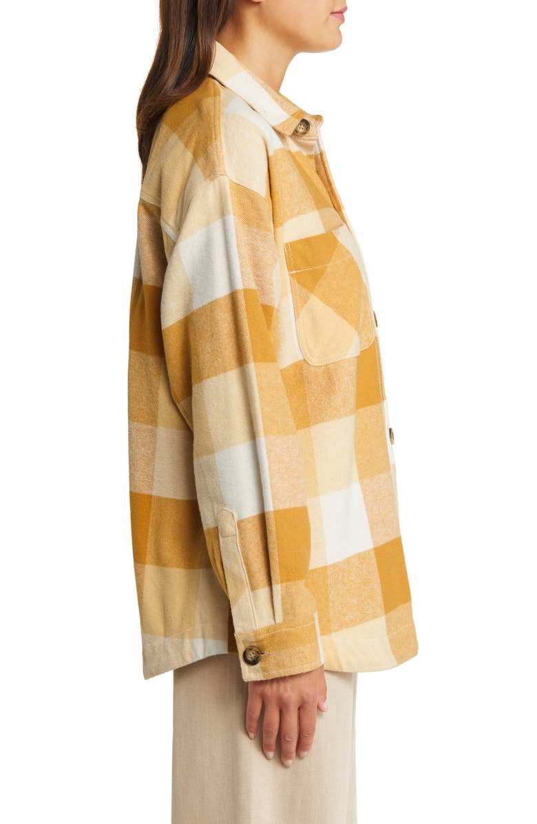 Rip Curl La Isla Plaid Flannel Button-Up Shirt, Alternate, color, Gold