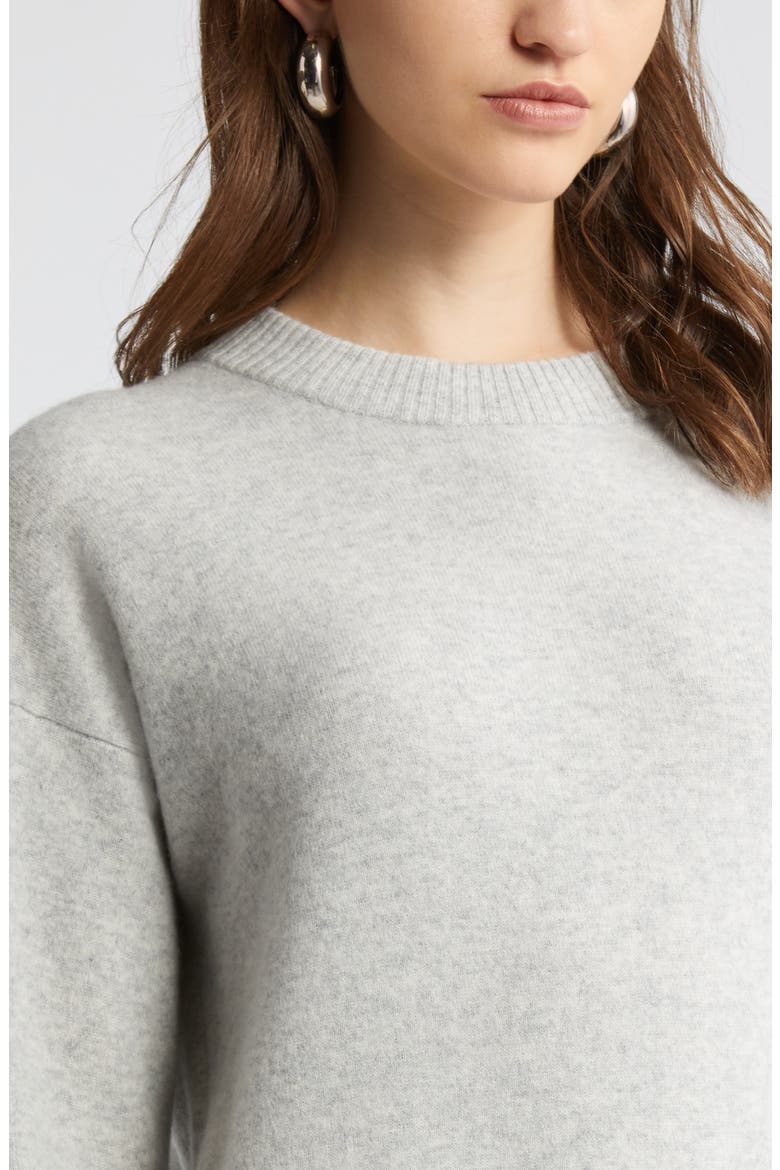 Long Sleeve Wool & Cashmere Sweater Dress, Alternate, color, GREY LIGHT HEATHER