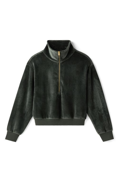 Rhone Plush Half Zip Pullover In Green