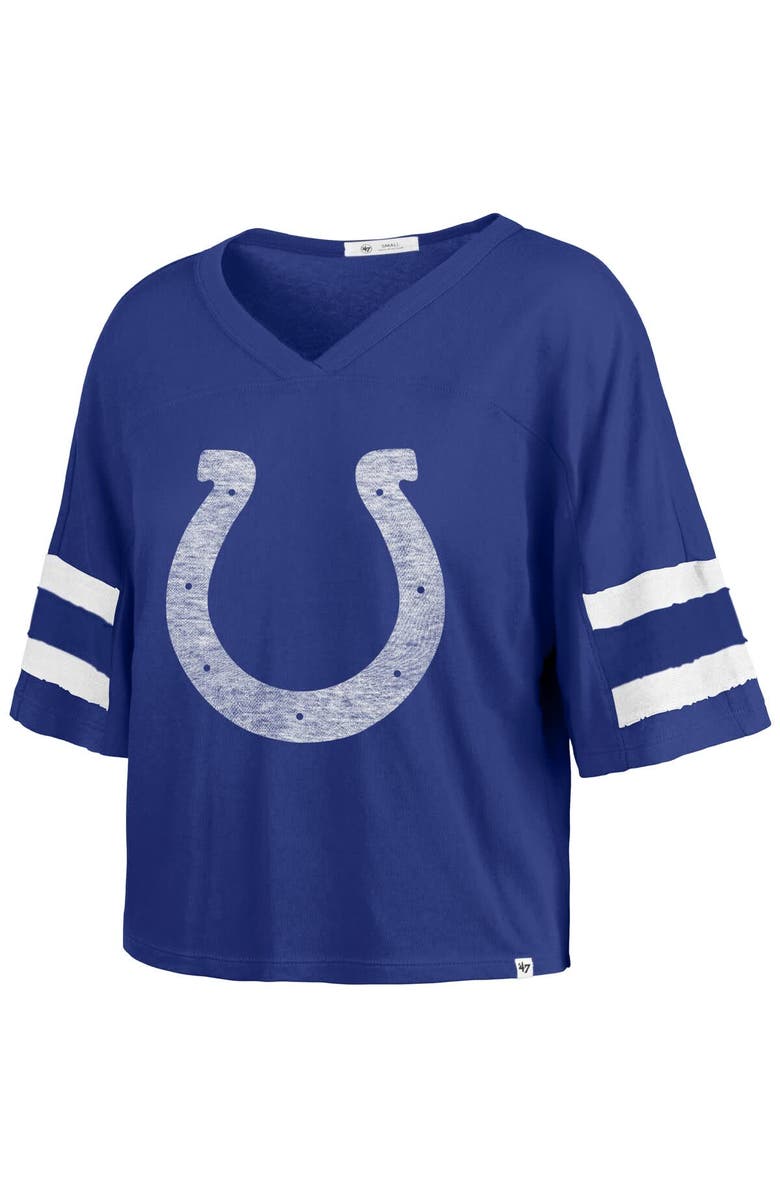 '47 Women's '47 Royal Indianapolis Colts Premier Scout Cropped V-Neck T-Shirt, Alternate, color, Royal