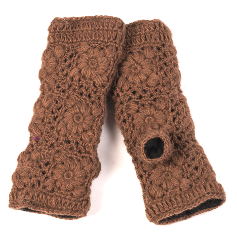Flower Crochet Handwarmers