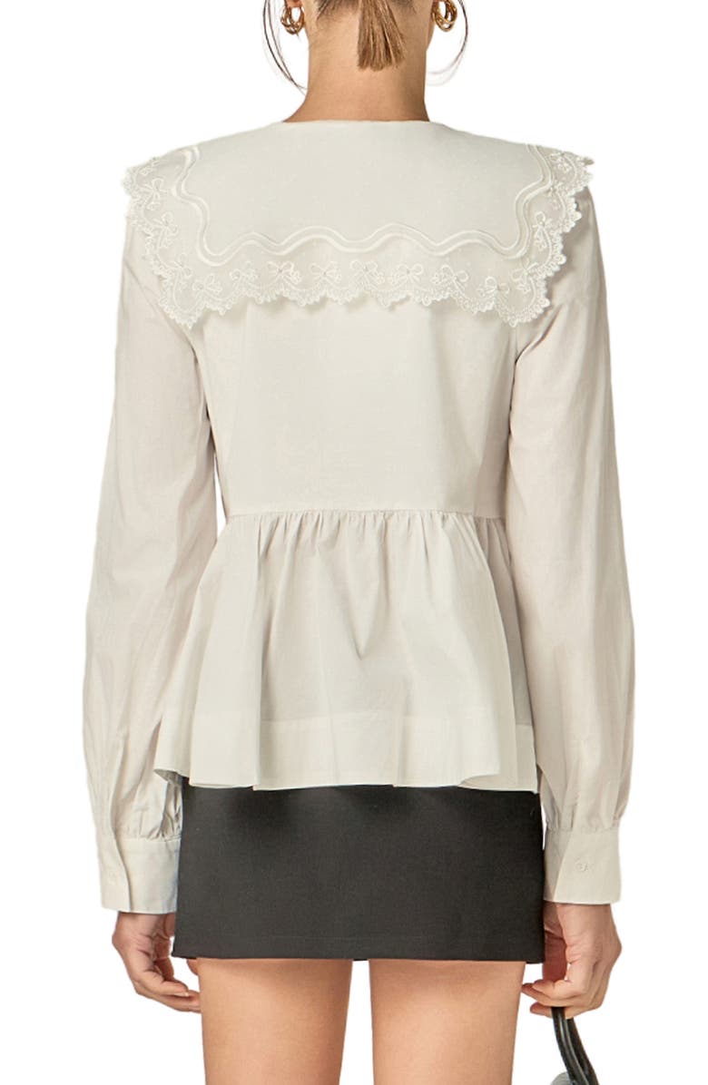 English Factory Collar Poplin Top, Alternate, color, White