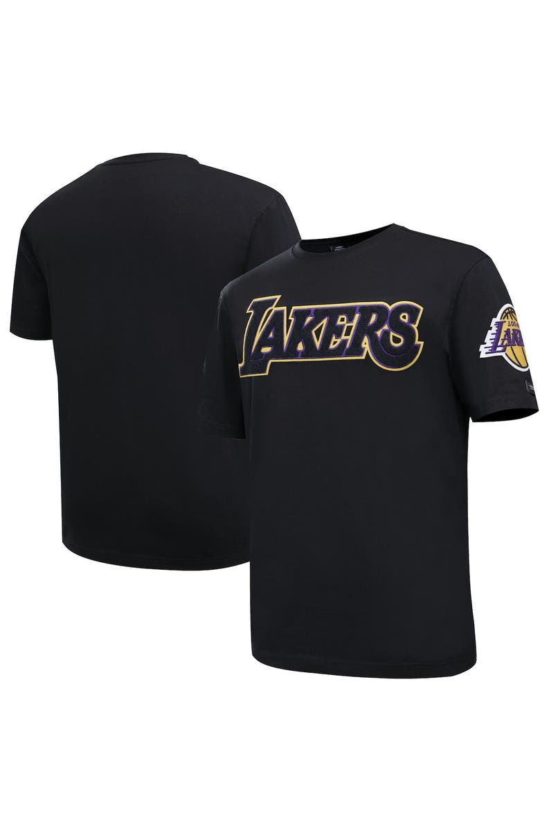 PRO STANDARD Men's Pro Standard Black Los Angeles Lakers Chenille T-Shirt, Main, color,