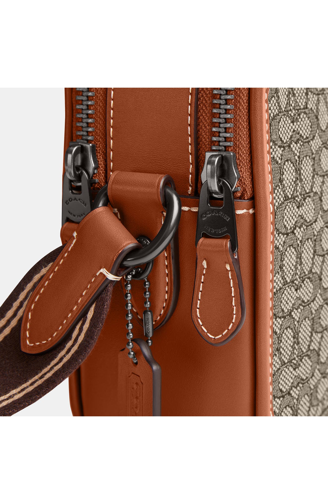 COACH Charter Micro Signature Jacquard & Leather Crossbody Bag, Alternate, color, 