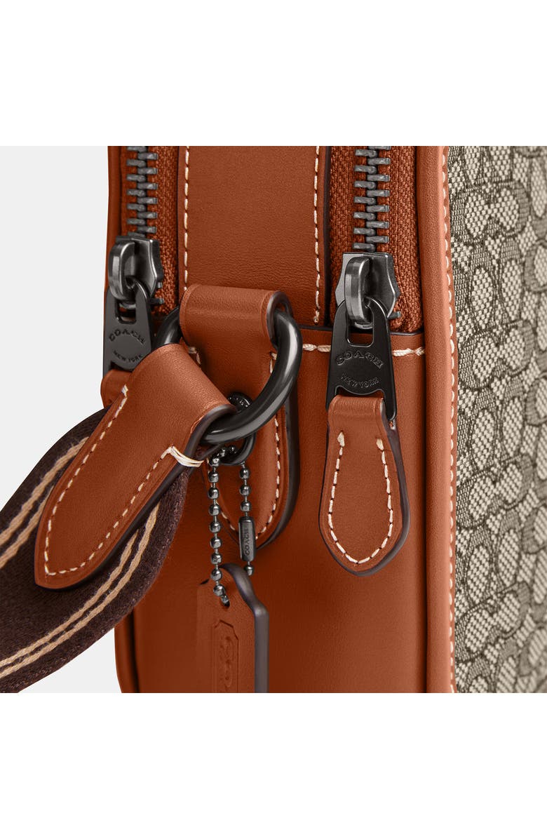 COACH Charter Micro Signature Jacquard & Leather Crossbody Bag, Alternate, color,