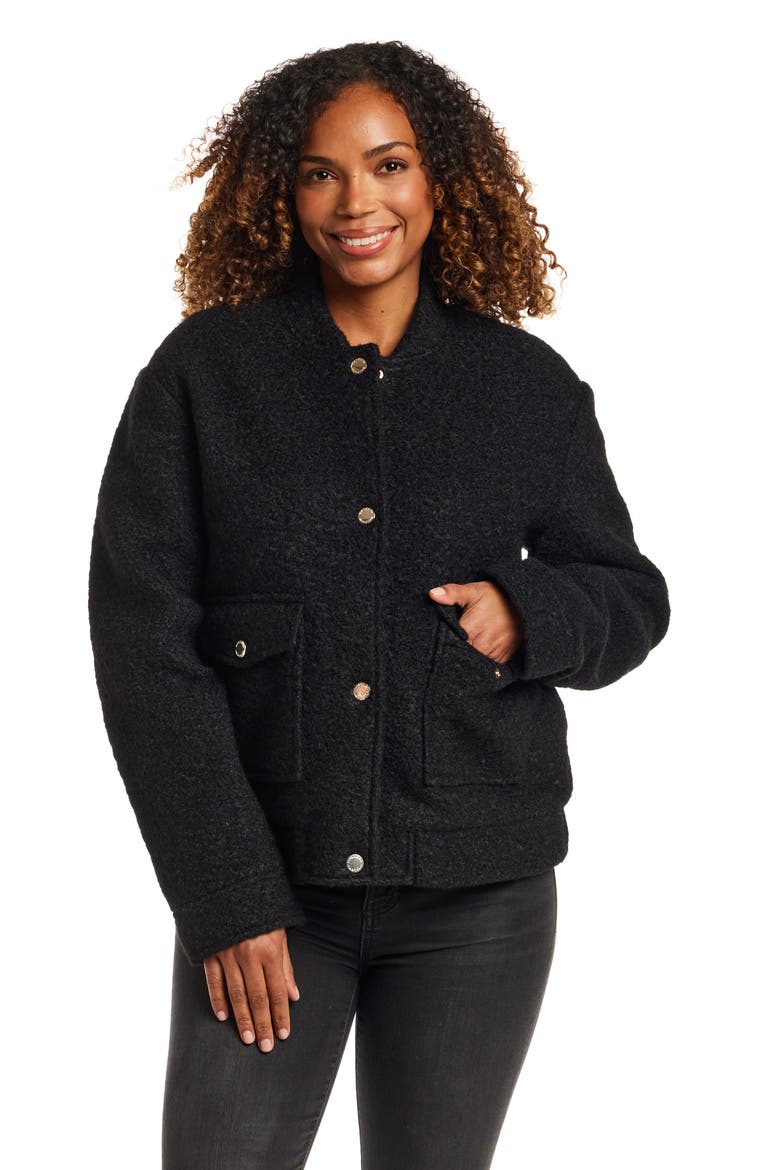 Bouclé Jacket, Alternate, color, BLACK