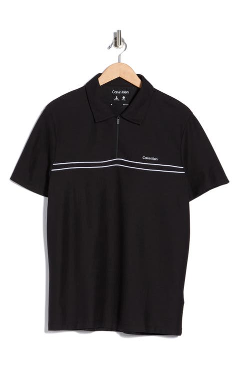 Contrast Pipe Trim Quarter Zip Polo