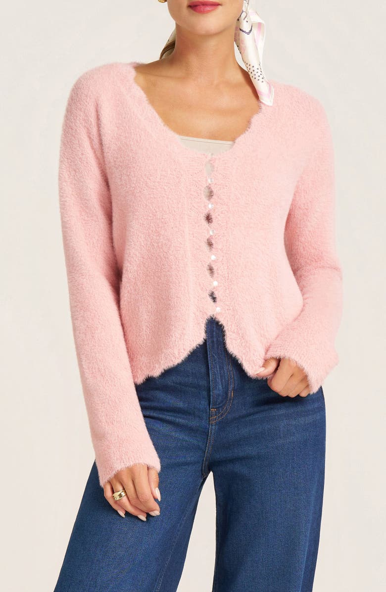 matty m. Delfina Scallop Cardigan, Main, color, Blush