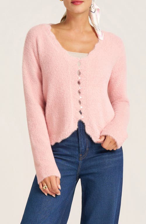Matty M . Delfina Scallop Cardigan In Pink