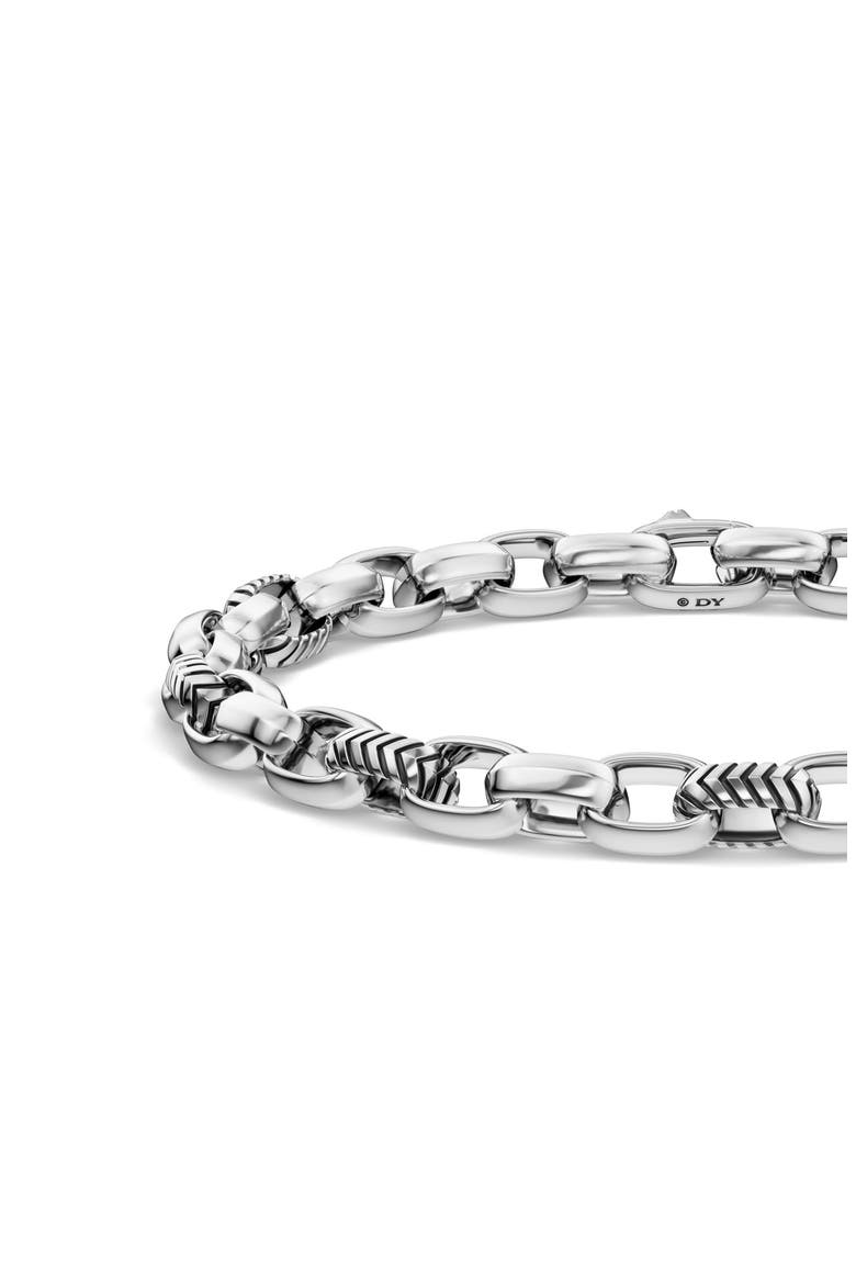 Men's Chevron Link Bracelet, Alternate, color, SILVER