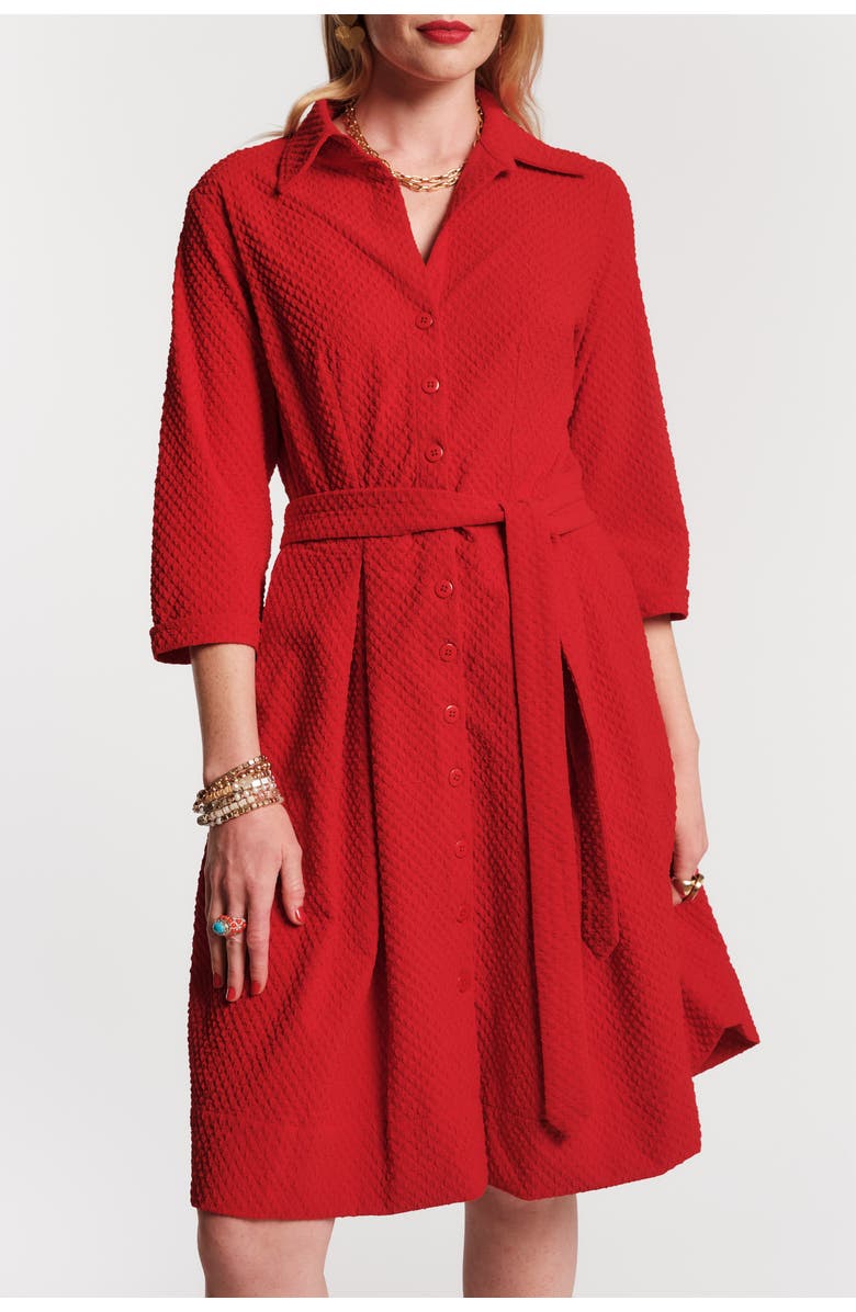 Frances Valentine Bellini Dress Waffle Weave, Main, color, Red