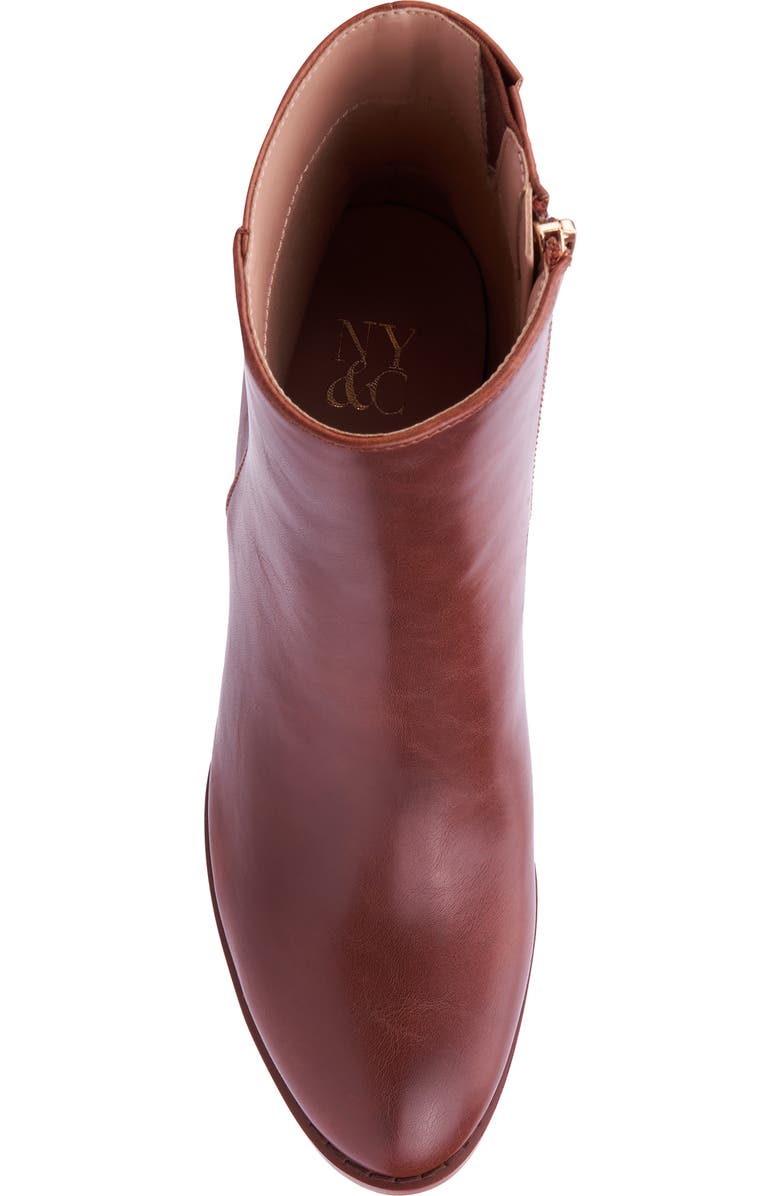 NEW YORK AND COMPANY Jadyn Side Zip Ankle Bootie, Alternate, color, Dark Cognac