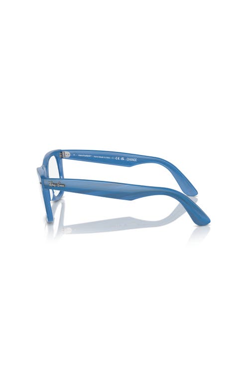 Ray Ban Ray-ban 50mm Square Optical Glasses In Blue