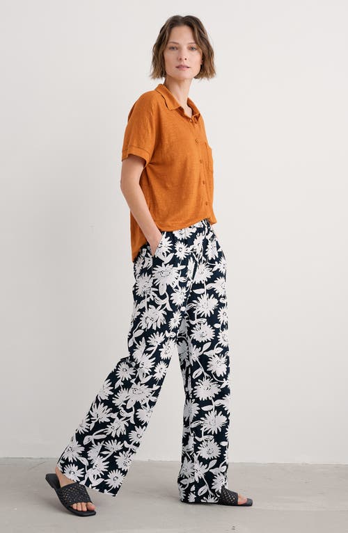 Shop Seasalt Cornwall Poolfield Wide Leg Pants In Daisy Shadow Inkwell