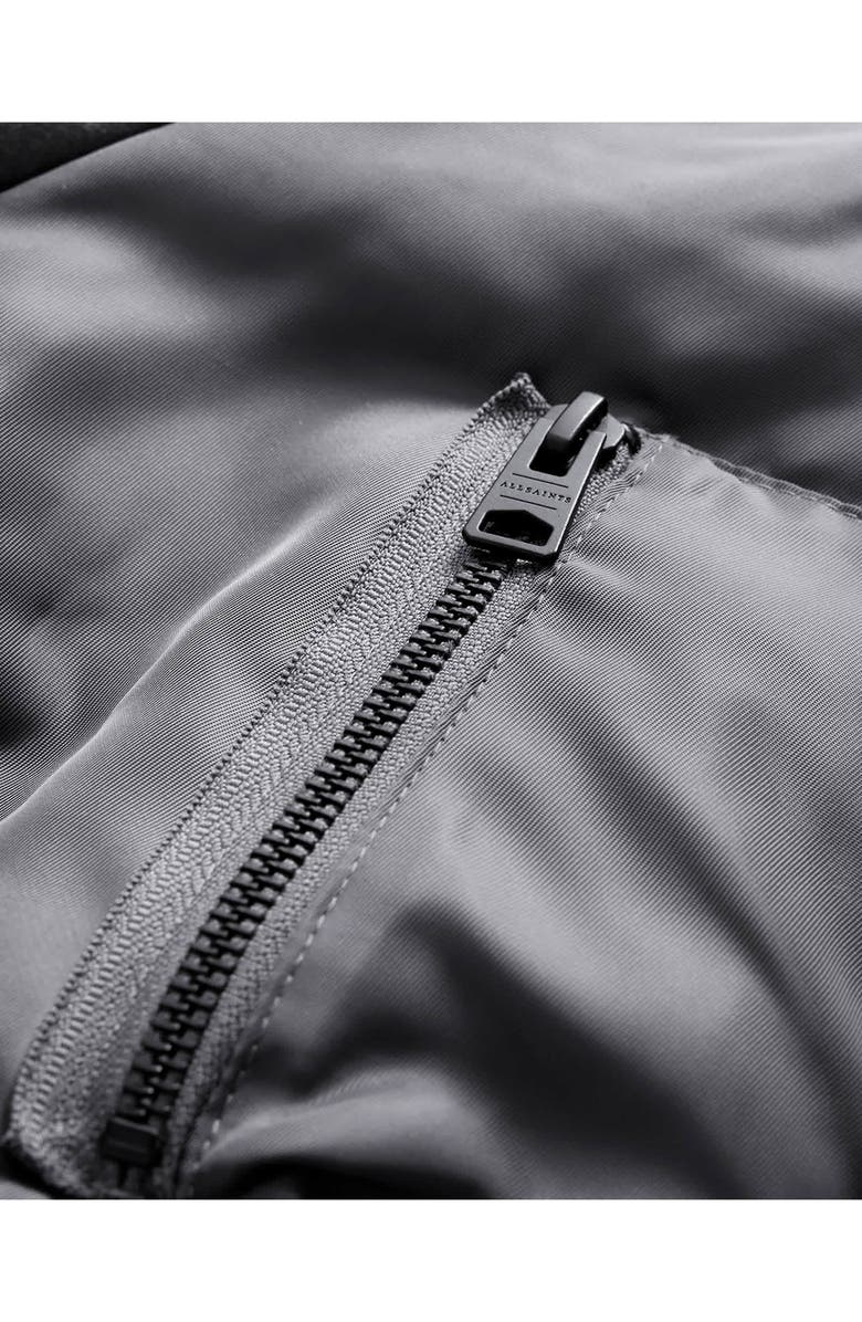 AllSaints Paulah Mixed Media Wool Blend Coat, Alternate, color, Eiffel Grey