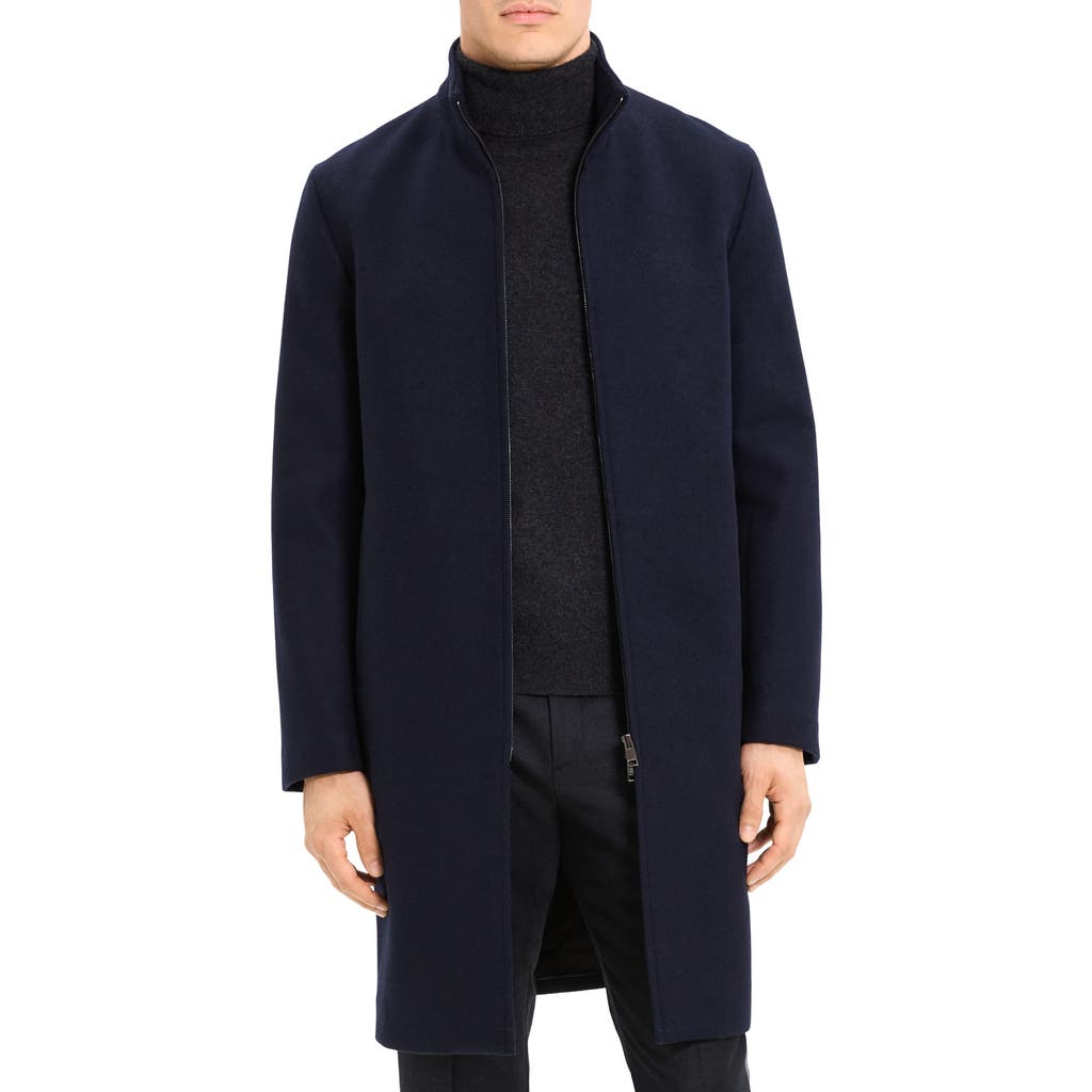 Theory Belvin Z Wool Blend Coat In Blue