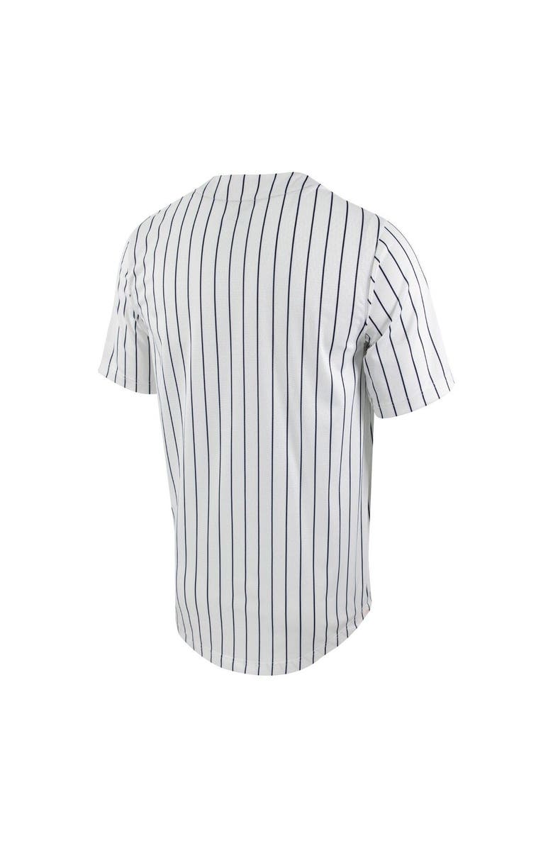 Nike Men's Nike White/Navy Virginia Cavaliers Pinstripe Replica Full-Button Baseball Jersey, Alternate, color, 
