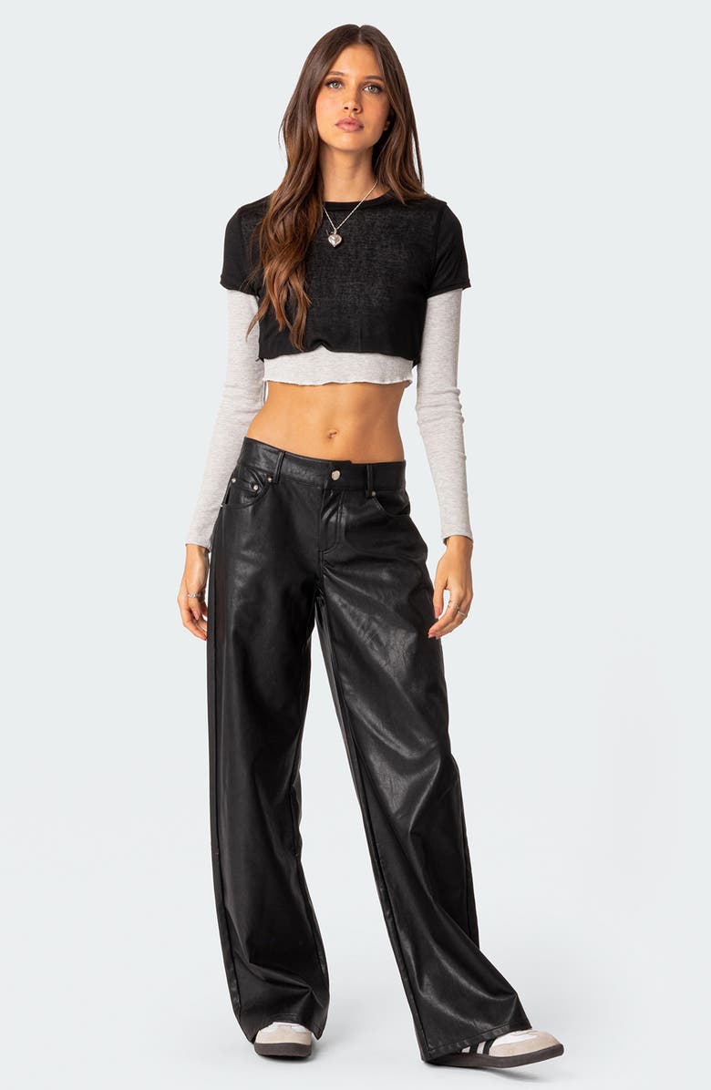 EDIKTED Crop Layered T-Shirt, Alternate, color,