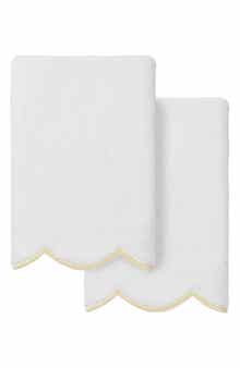 Adornia Scallop Set of 2 Fingertip Towels