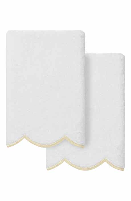 Adornia Scallop Set of 2 Fingertip Towels
