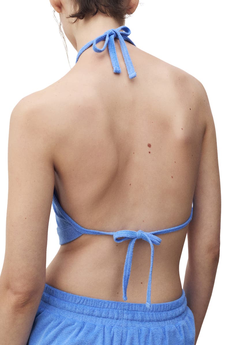 MANGO Cotton Terry Crop Halter Top, Alternate, color, 