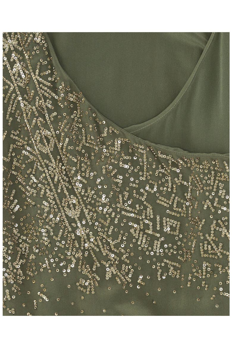 Silk crepe dress, Alternate, color, Green