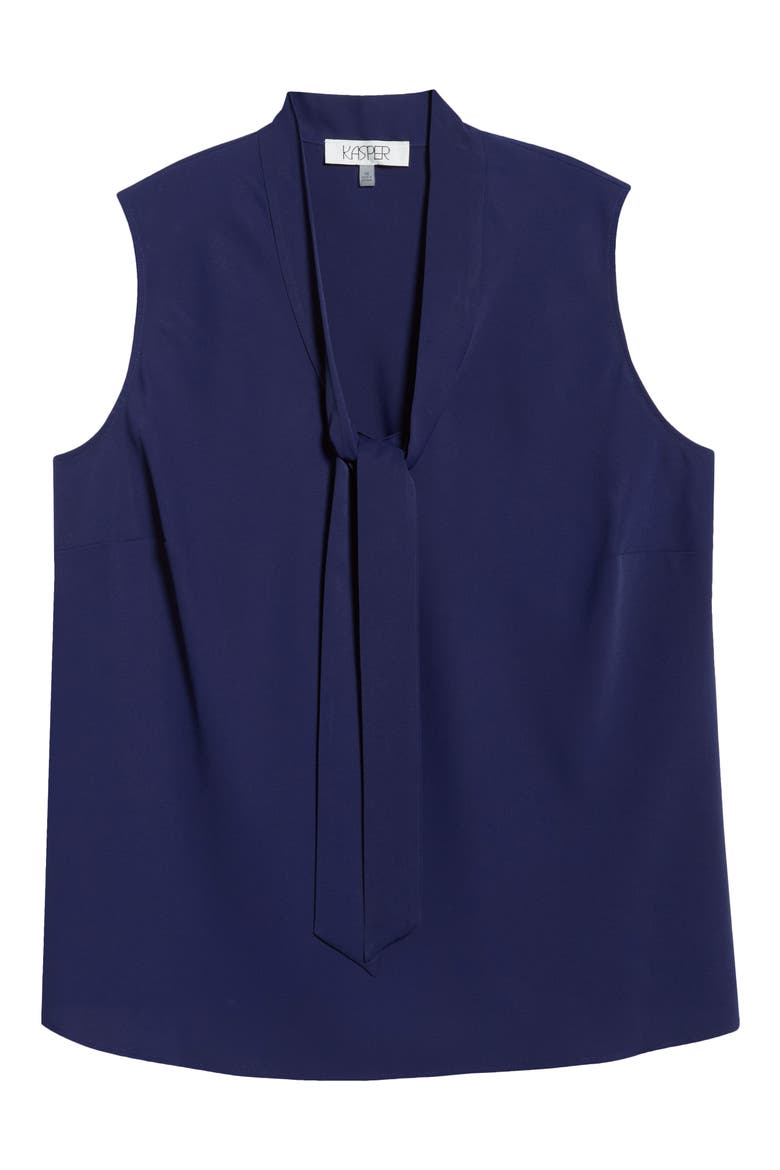 Sleeveless Tie Front Top, Alternate, color, KASPER NAVY